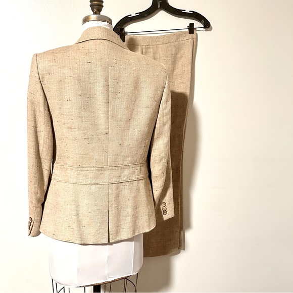 Dana Buchman Women’s Separates Herringbone Tan/Beige Blazer Size10 & Pants Size8 - Picture 3 of 13